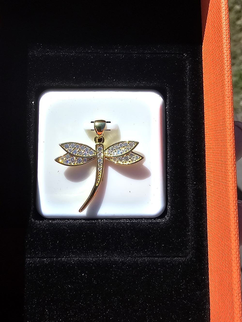 14k Gold Over Dragonfly Pendant